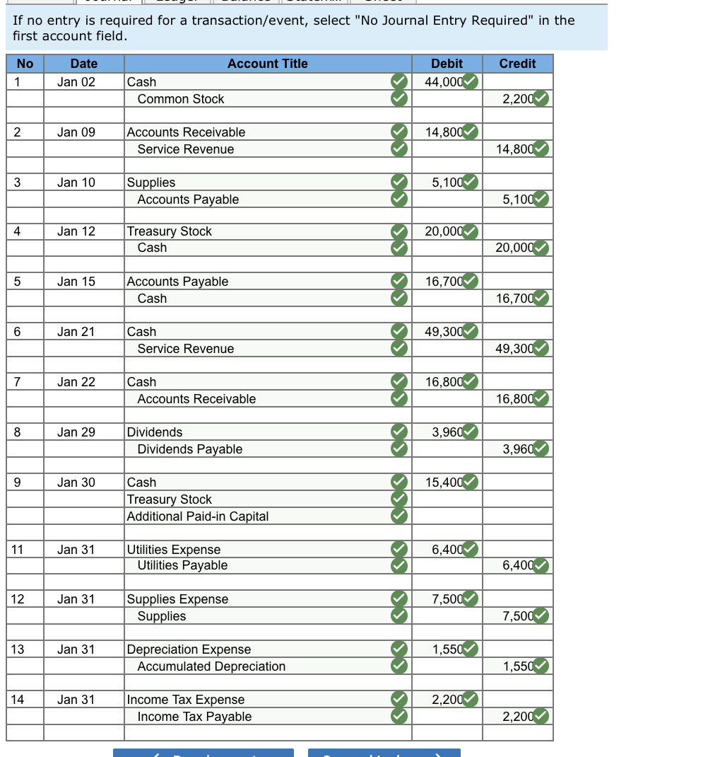 Solved: Journal Entry Worksheet