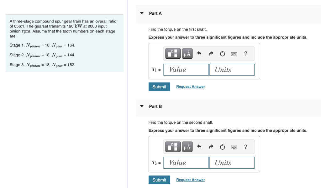 Solved A threestage compound spur gear train has an overall