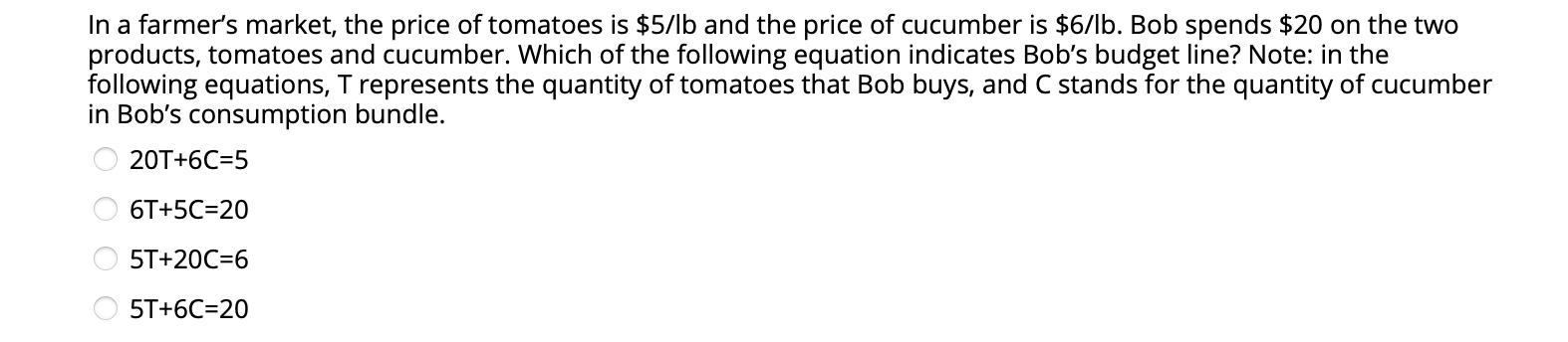 Solved In a farmer's market, the price of tomatoes is $5/lb | Chegg.com