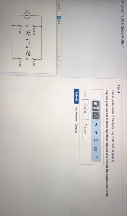 Solved Problem 3.29 PSpice Multisim Part A Find Vo In The | Chegg.com