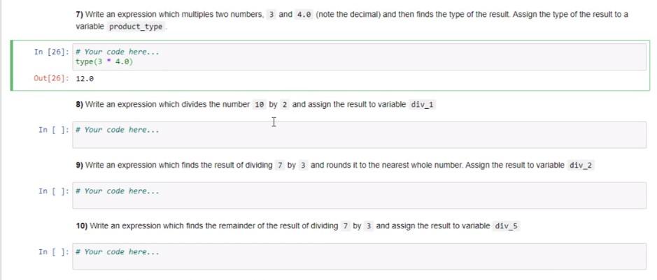 Solved 7) Write an expression which multiples two numbers, 3 | Chegg.com