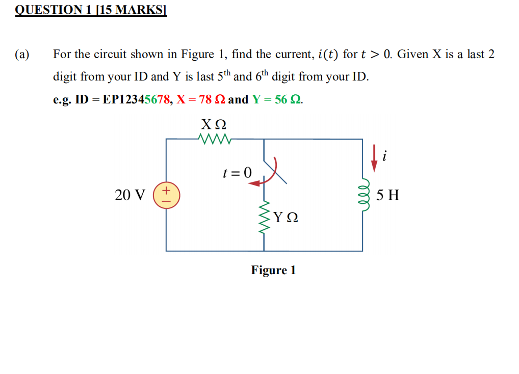Solved QUESTION 1 [15 MARKS] (a) For the circuit shown in | Chegg.com