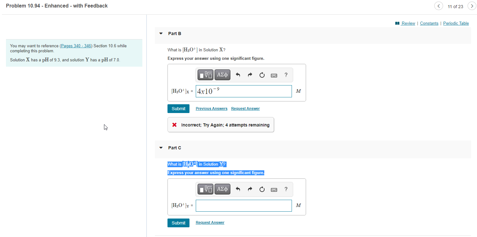 Solved Solution XX has a pHpH of 9.3, and solution YY has a | Chegg.com