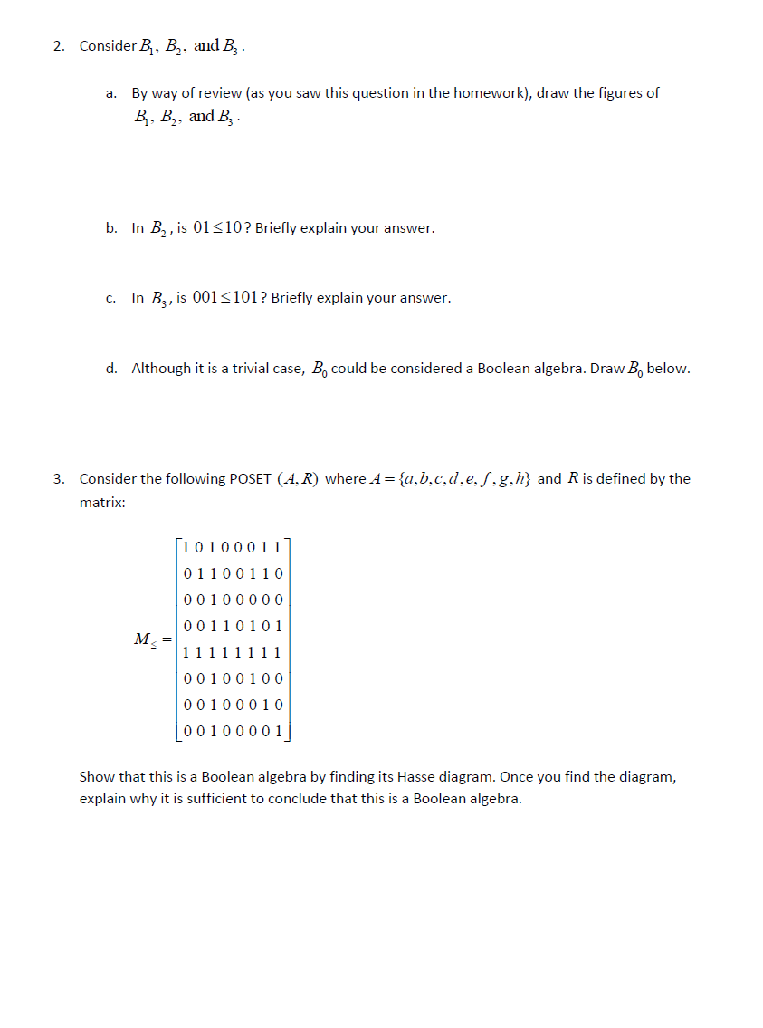 Solved 2. Consider B, B,, And B, A. By Way Of Review (as You | Chegg.com