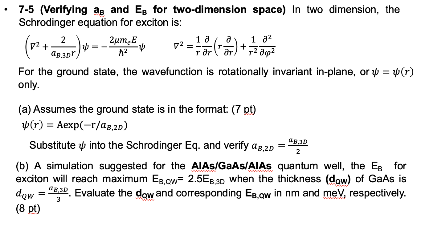 Solved . a 7-5 (Verifying ag and EB for two-dimension space) | Chegg.com