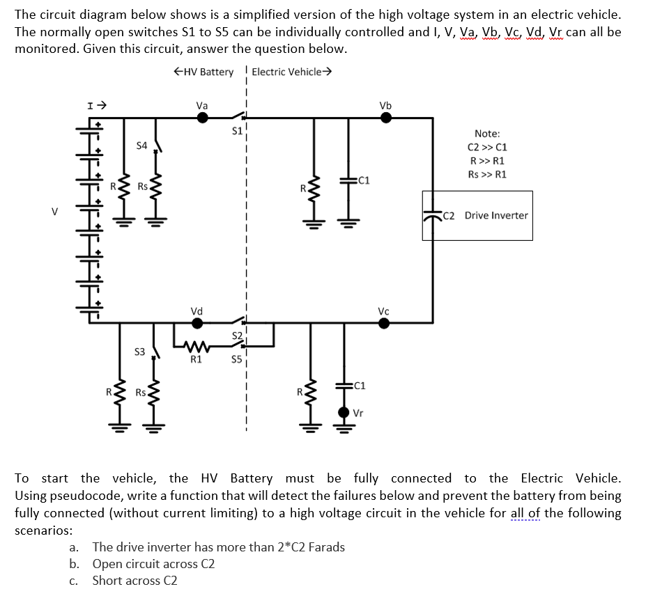 Solved The circuit diagram below shows is a simplified | Chegg.com