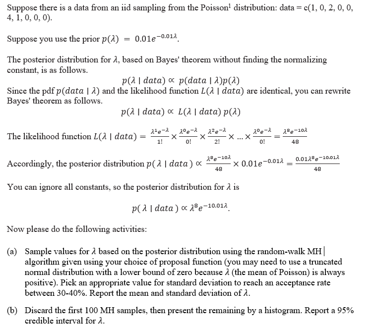 Suppose there is a data from an iid sampling from the | Chegg.com
