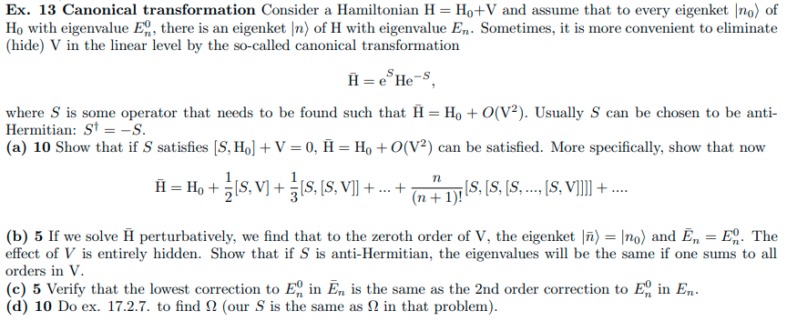 Solved Ex. 13 Canonical transformation Consider a | Chegg.com