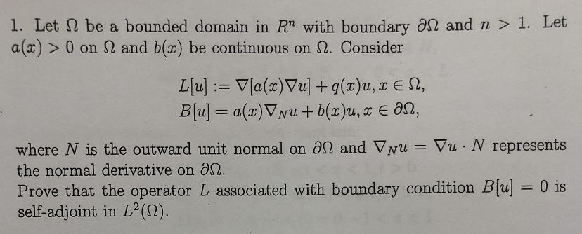 Solved 1. Let 2 be a bounded domain in Rn with boundary 82 | Chegg.com