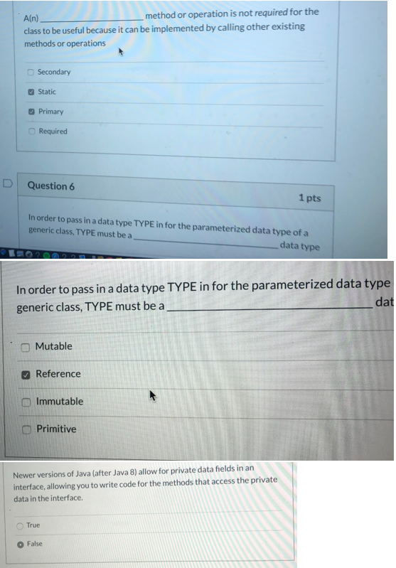 Solved A(n) __method or operation is not required for the | Chegg.com