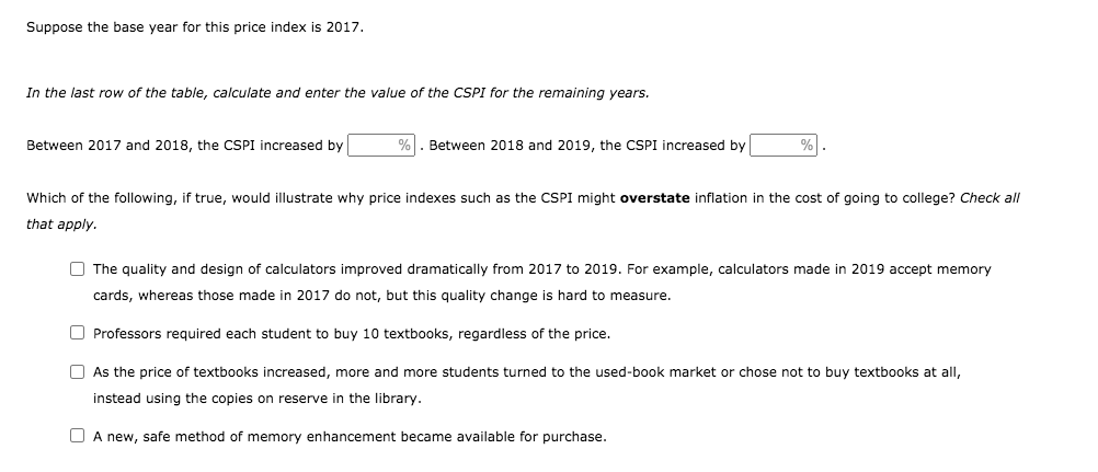 Solved 1. Calculating Inflation Using A Simple Price Index | Chegg.com