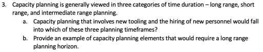 capacity planning time durations capacity planning time durations