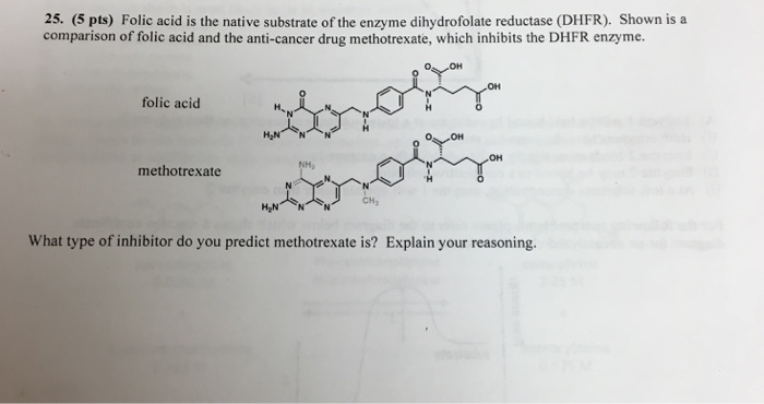 Solved Folic acid is the native substrate of the enzyme | Chegg.com