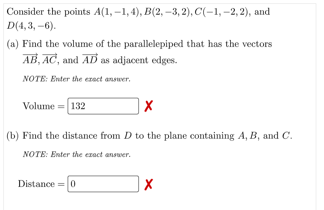 Solved Consider The Points A(1,-1,4), B(2, -3,2), C(-1, -2, | Chegg.com