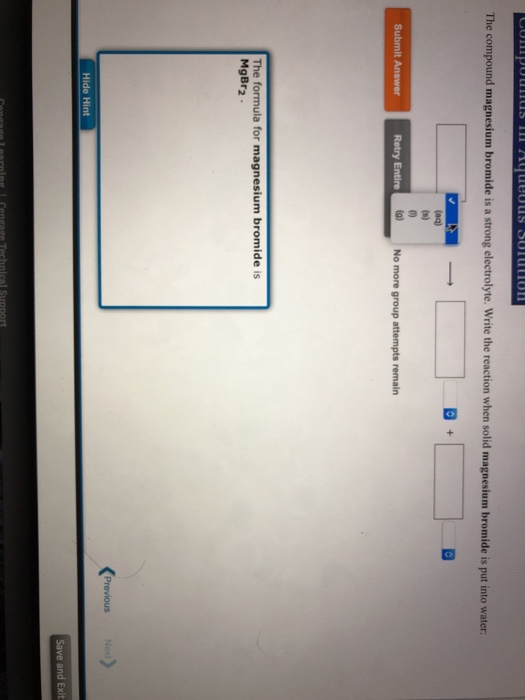 Solved The compound magnesium bromide is a strong