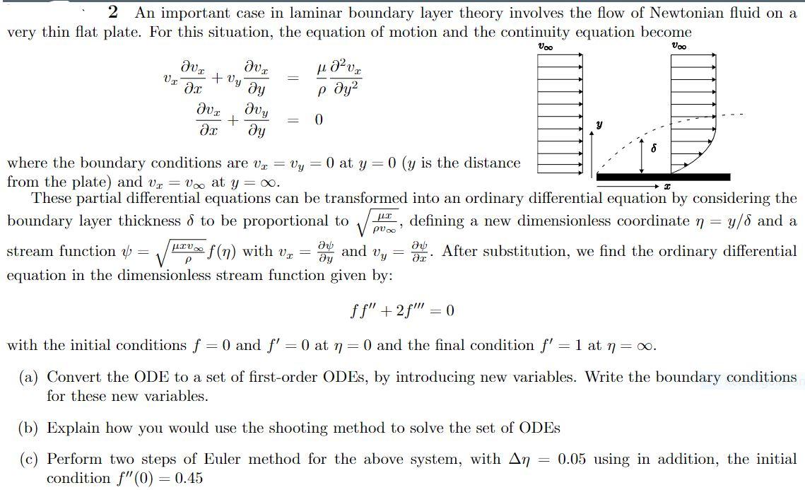 2 An Important Case In Laminar Boundary Layer Theory | Chegg.com