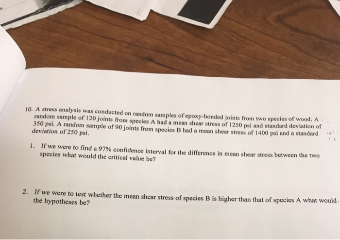 Solved 10 A Stress Analysis Was Conducted On Random Samples Chegg Solved 10 A Stress Analysis Was Conducted On Random Samples Chegg
