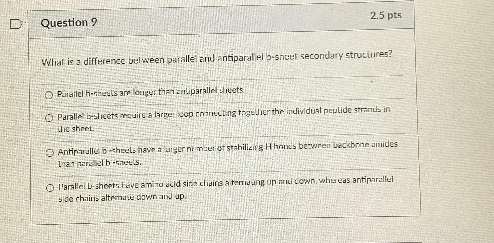 Solved 2.5 pts Question 9 What is a difference between | Chegg.com