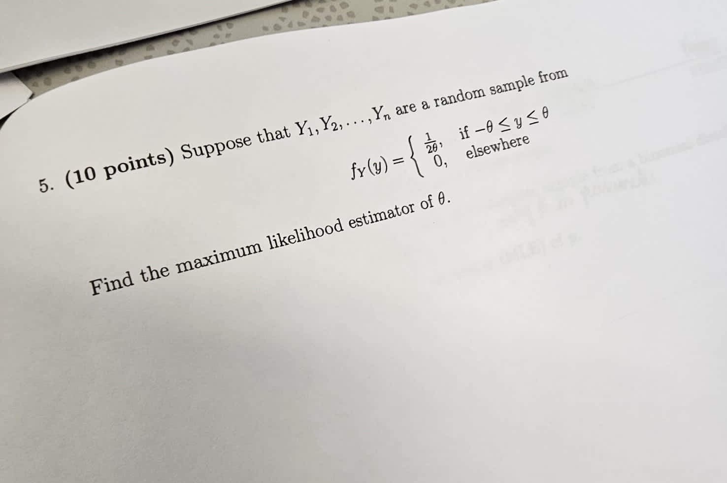 Solved (10 ﻿points) ﻿Suppose That Y1,Y2,dots,Yn ﻿are A | Chegg.com