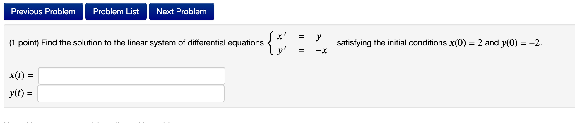 1 ï Point ï Find The Solution To The Linear System Of Chegg 1 ï Point ï Find The Solution To The Linear System Of Chegg