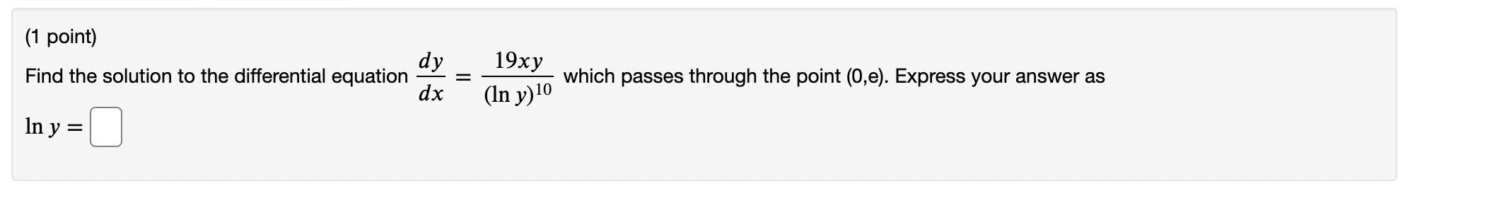 Solved (1 Point) Find The Solution To The Differential | Chegg.com