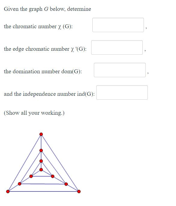 Solved Given the graph G below, determine the chromatic | Chegg.com