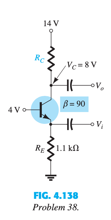 Solved 38. For the common-base network of Fig. 4.138 a. | Chegg.com
