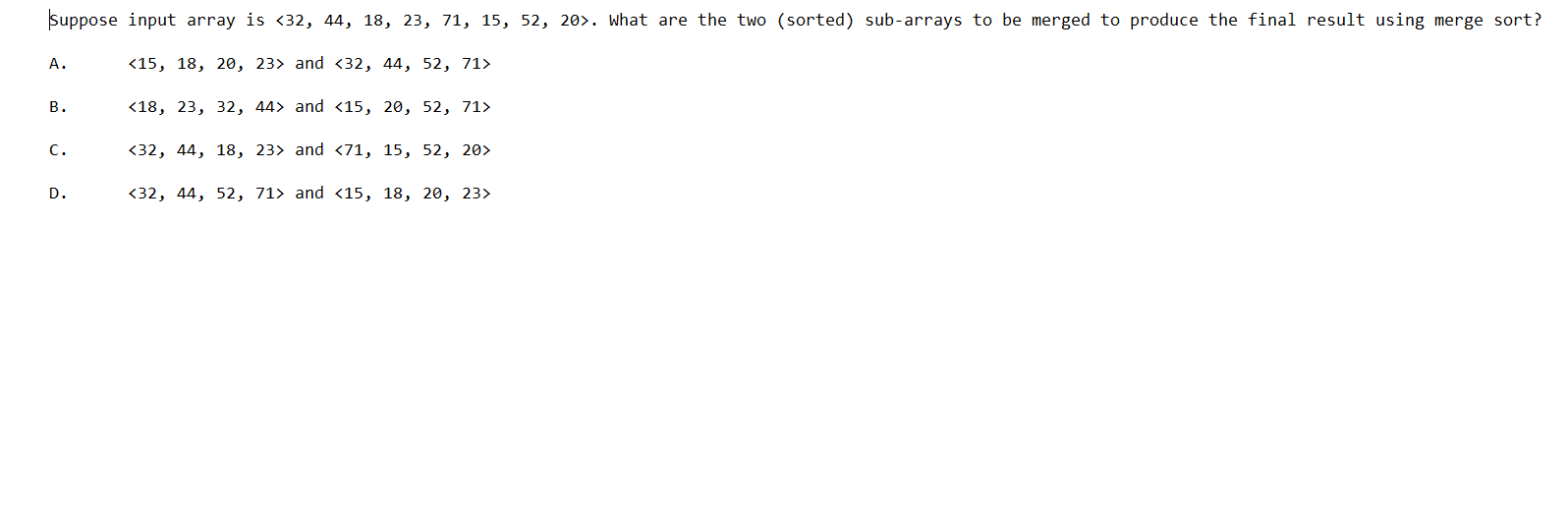 Solved Suppose input array is