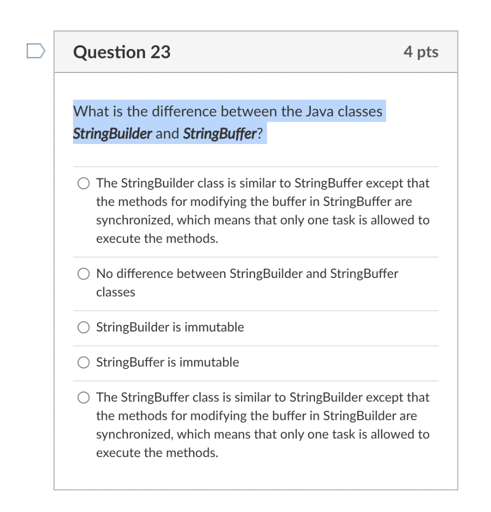 Solved Question 23 4 pts What is the difference between the