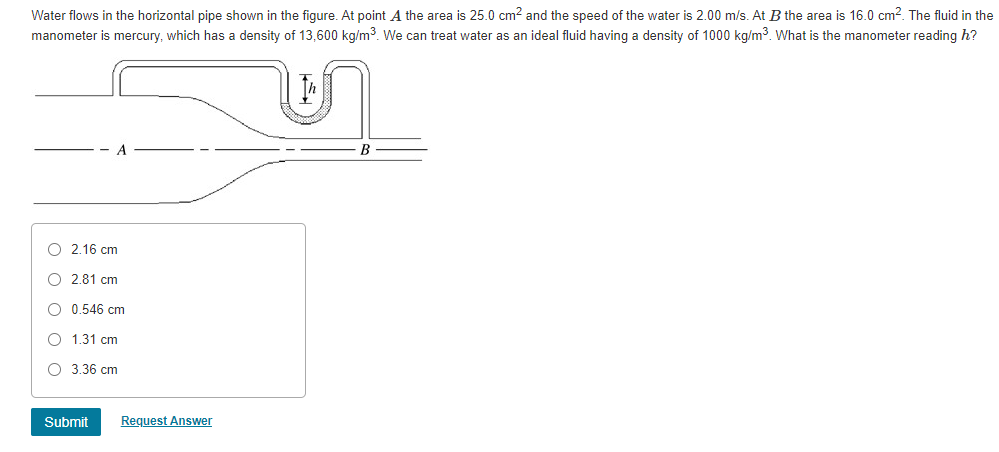 solved-water-flows-in-the-horizontal-pipe-shown-in-the-chegg