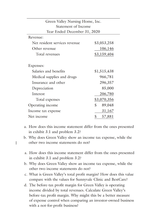 Solved A. How Does This Income Statement Differ From The | Chegg.com