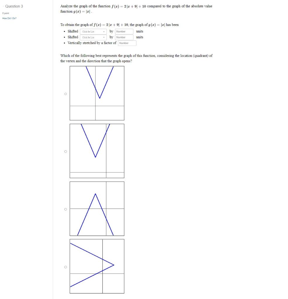 Solved Analyze The Graph Of The Function Fx2∣x9∣10 4130