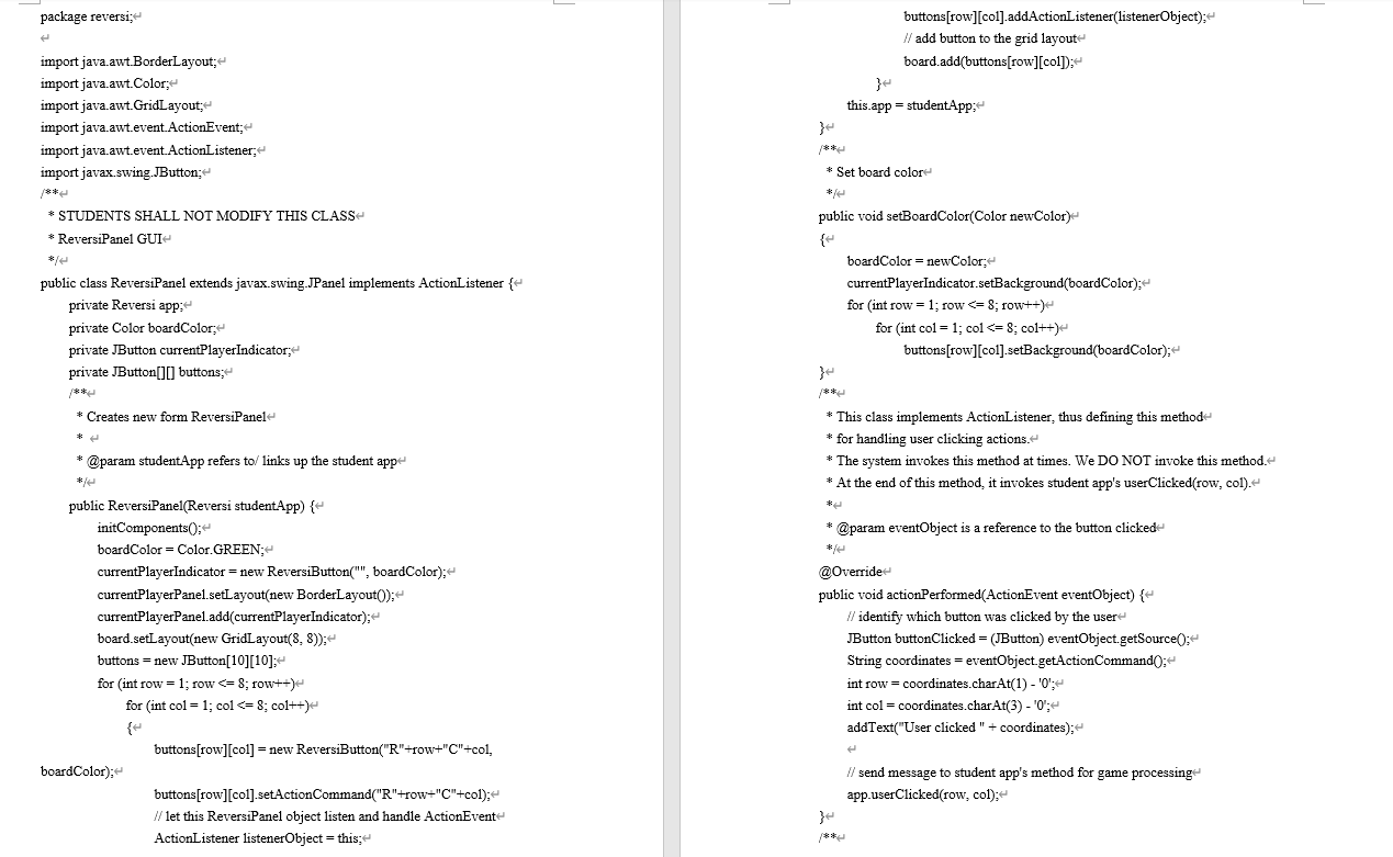 I need to create a reversi game program with java. | Chegg.com