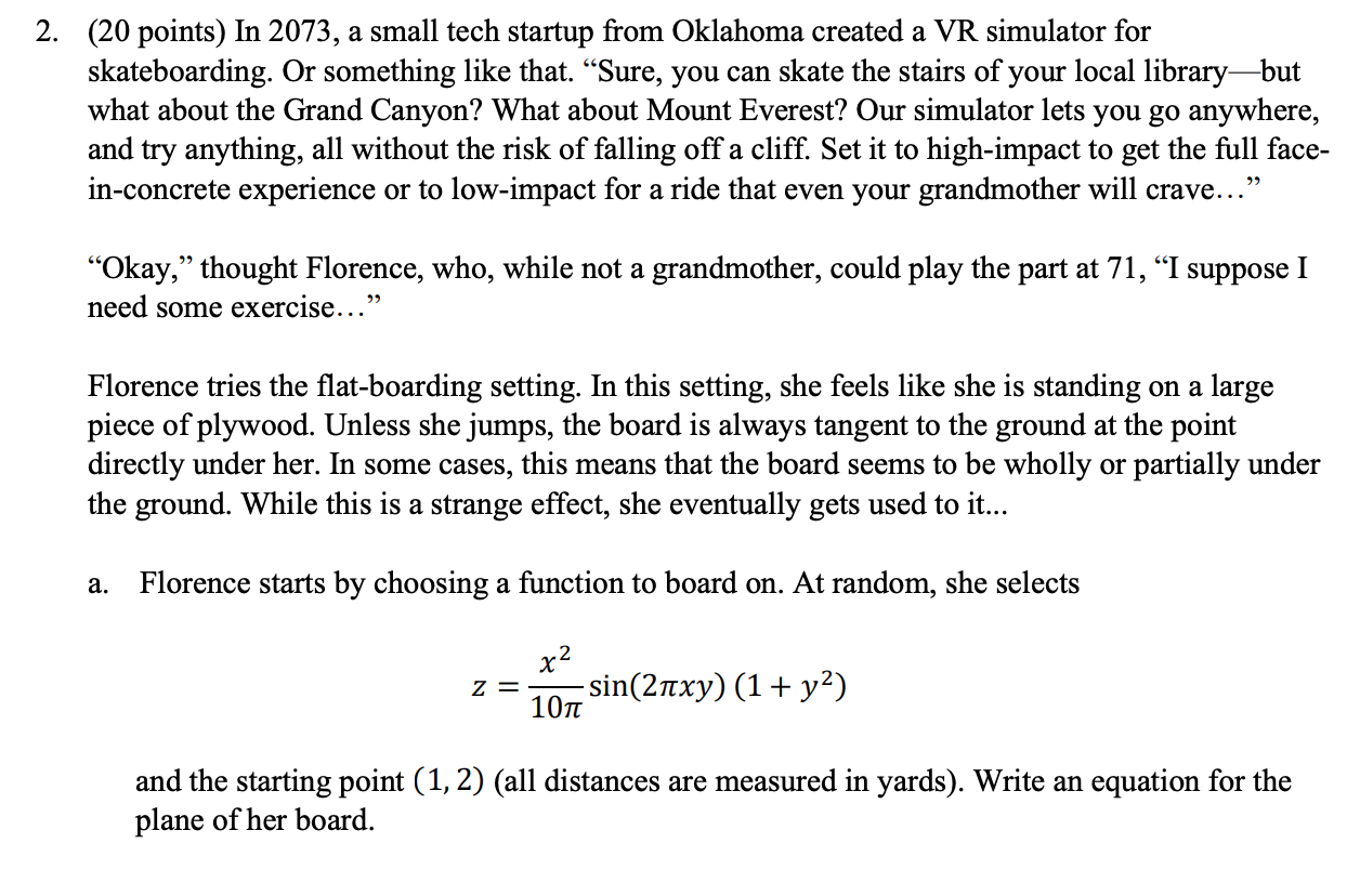 Solved (20 points) In 2073 , a small tech startup from | Chegg.com