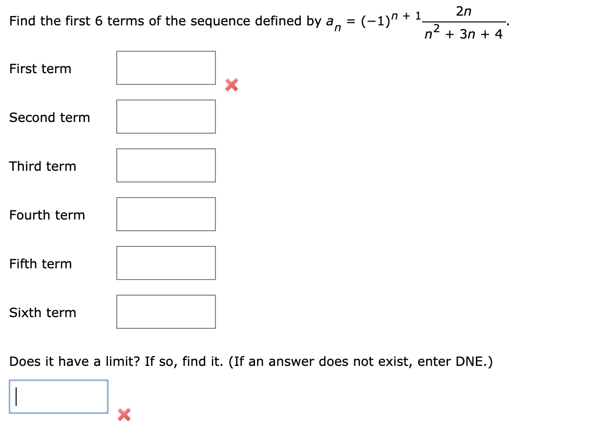 Solved 2n Find The First 6 Terms Of The Sequence Defined By 2296