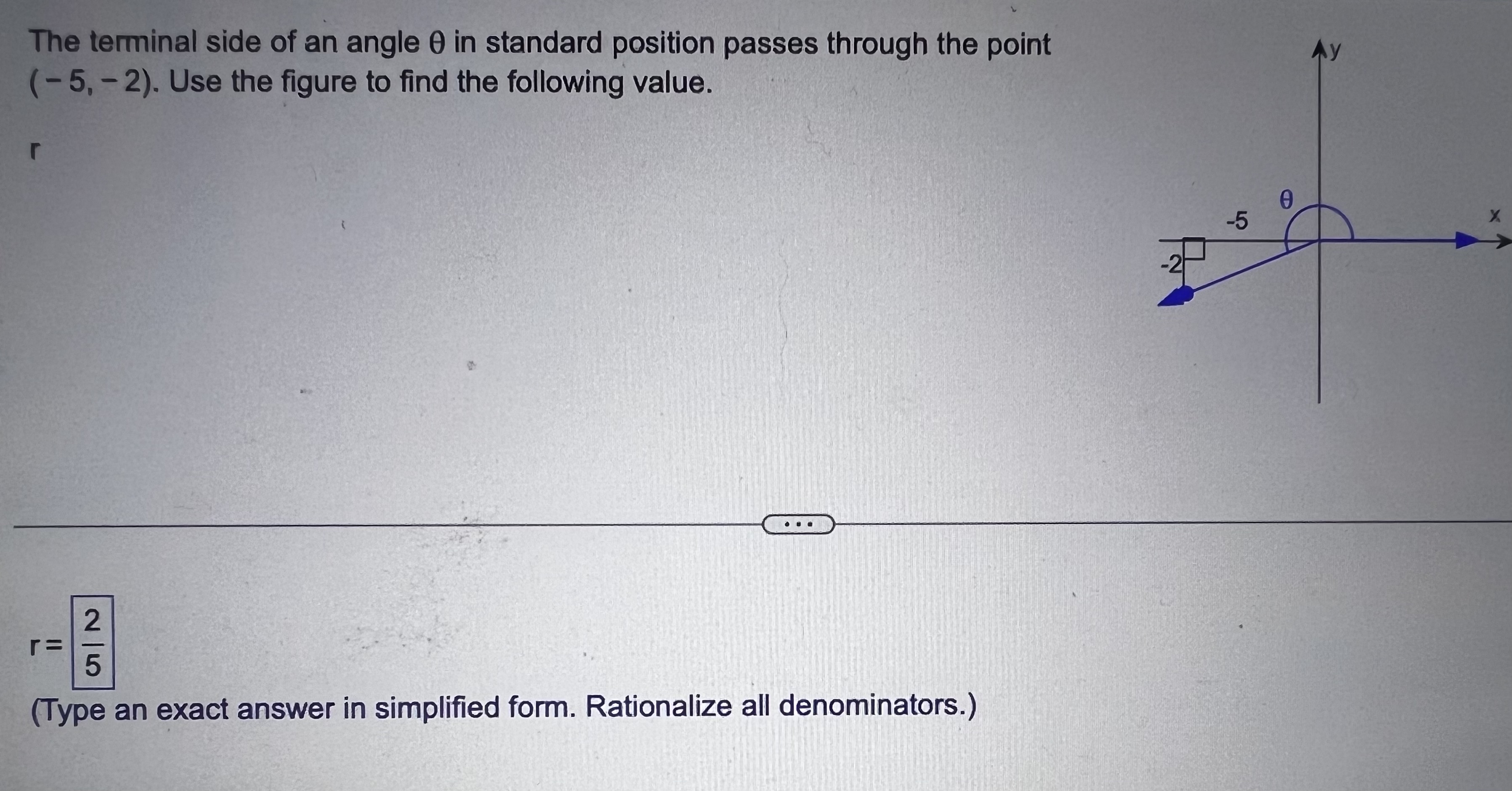 solved-the-terminal-side-of-an-angle-theta-in-standard-chegg