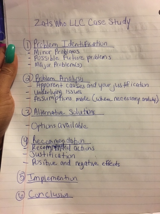 Problem Identification Minor problems Possible