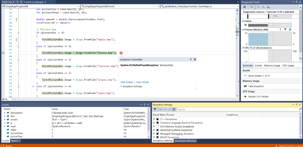 Solved C#: I am working on this application and keep running | Chegg.com