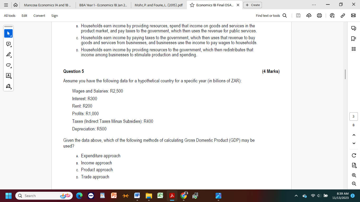 Solved Question 5Assume you have the following data for a | Chegg.com