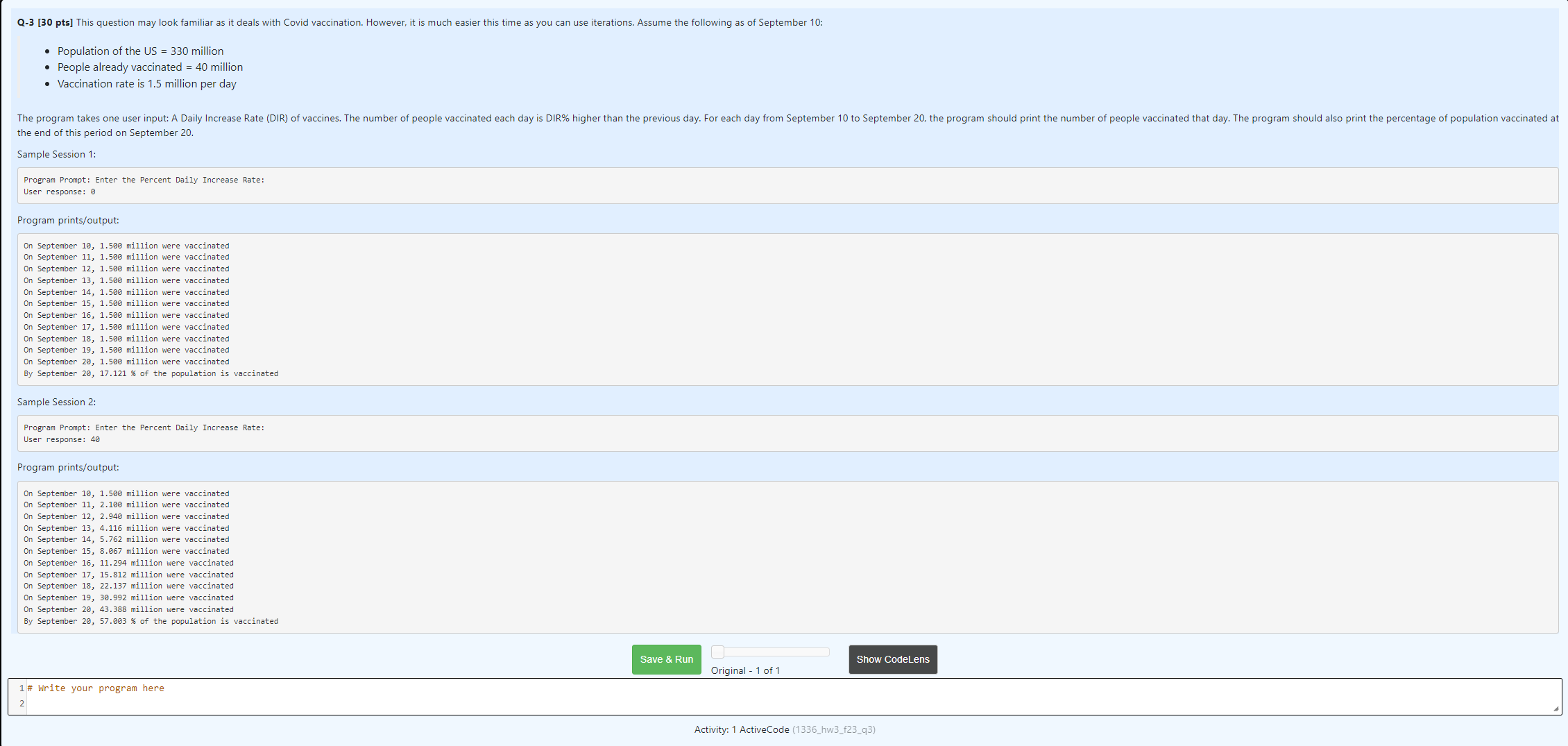 Solved Could you write this in Python using loops, input, | Chegg.com image.