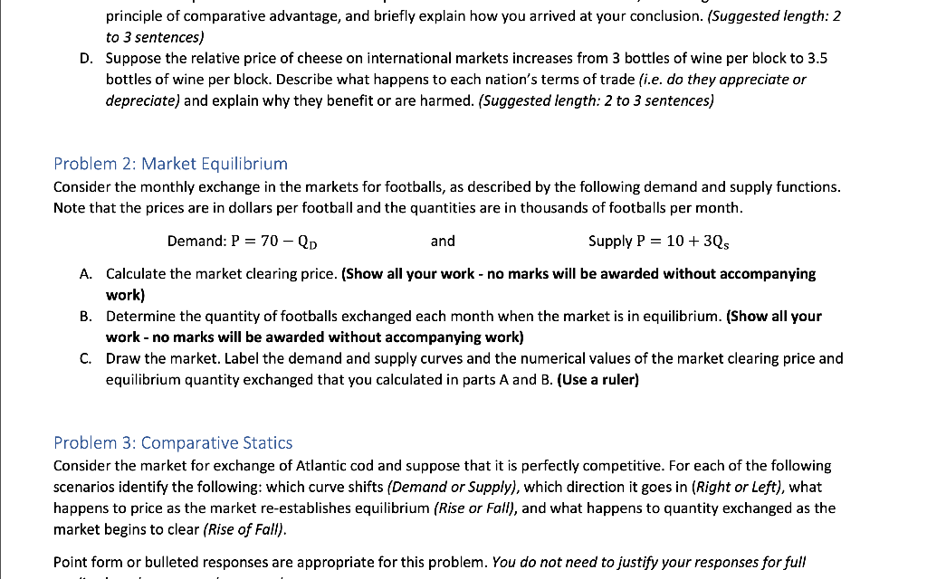 Solved principle of comparative advantage, and briefly | Chegg.com