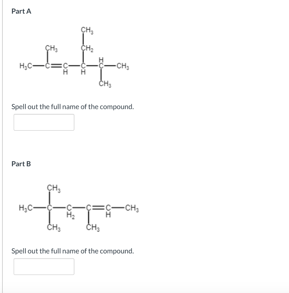 Part A H2 Ch H C C C Ui Ch Spell Out The Full Chegg Com