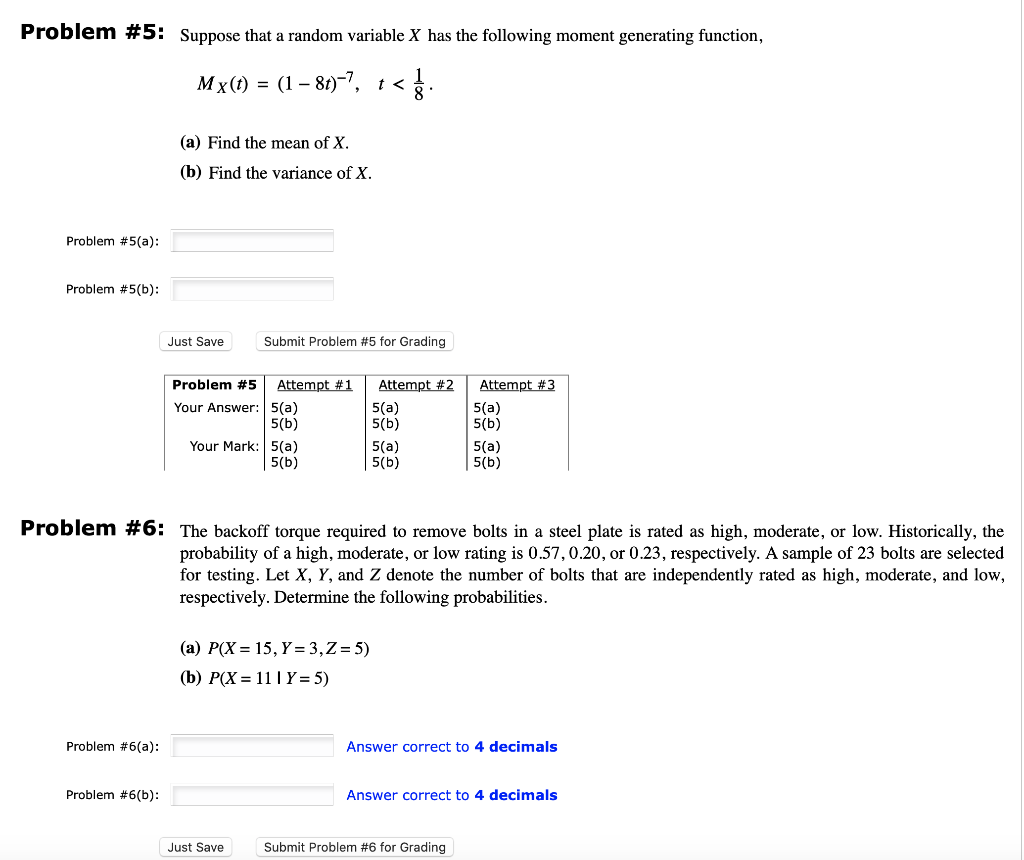Solved Problem #5: Suppose that a random variable X has the | Chegg.com