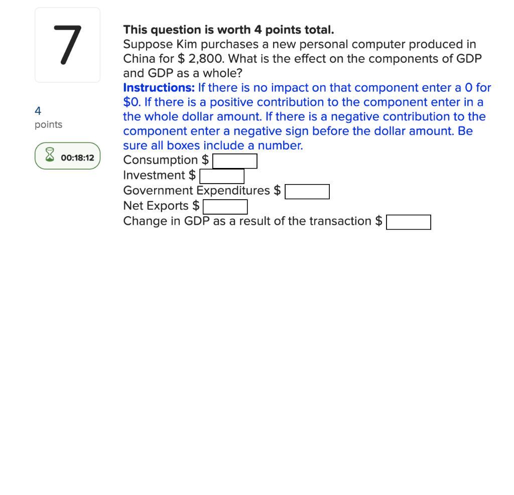 Solved 7 4 points This question is worth 4 points total. | Chegg.com