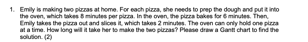 Solved Help please : Emily is making two pizzas at home For Chegg com