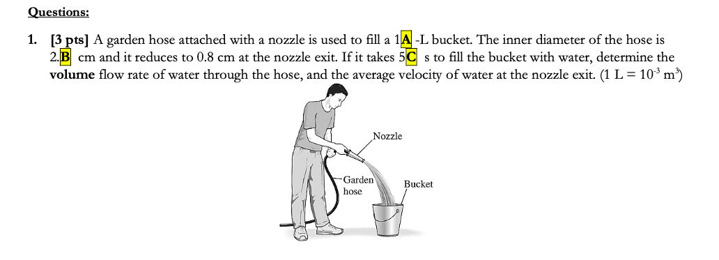 Solved Questions: 1. [3 Pts) A Garden Hose Attached With A | Chegg.com