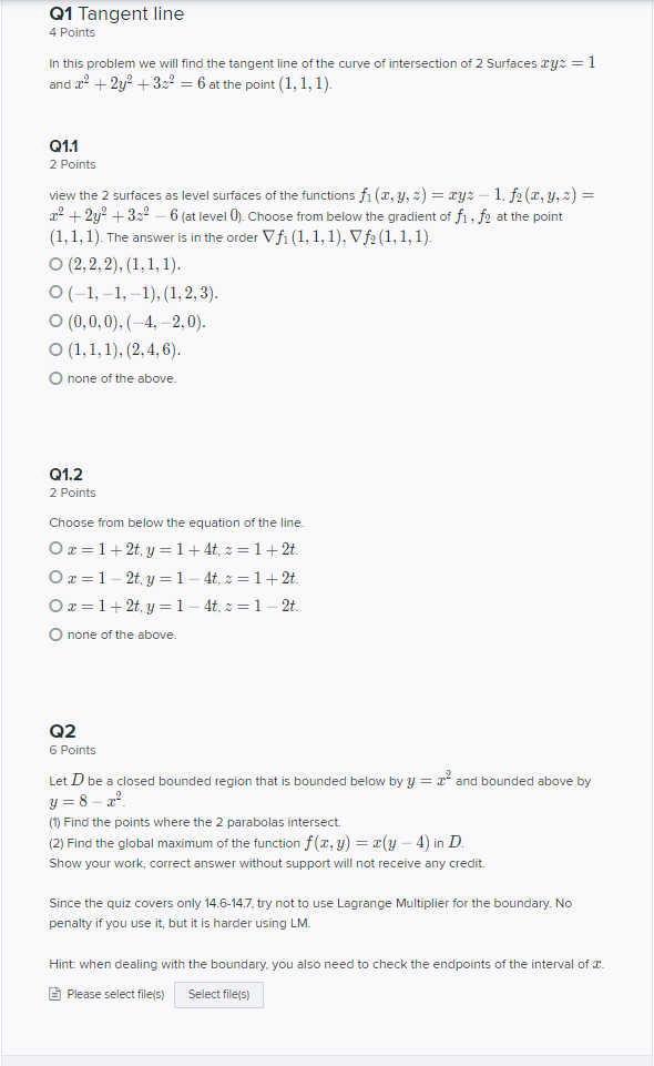 Solved Q1 Tangent line 4 Points In this problem we will find | Chegg.com