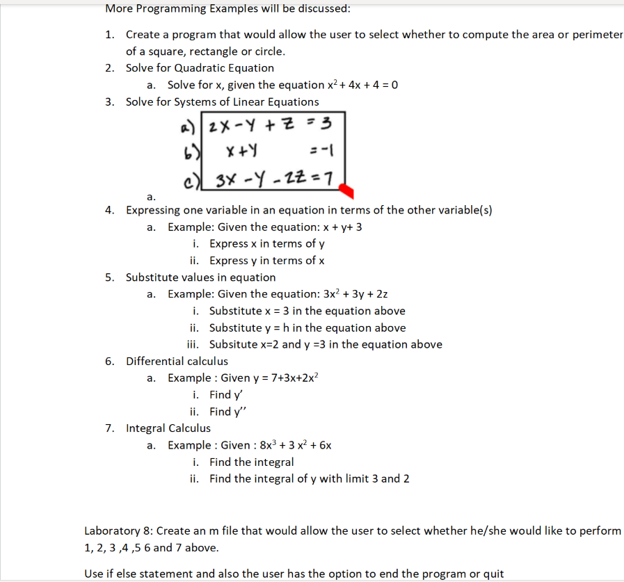 Solved More Programming Examples will be discussed: 1. | Chegg.com