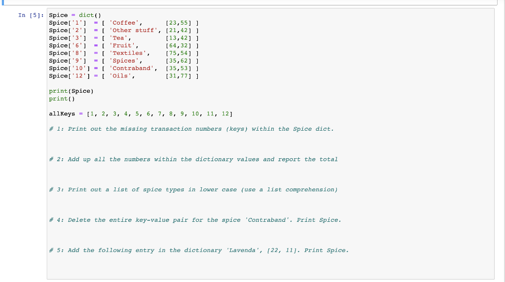 Solved Problem #4: Lists \& Dictionaries Create A Dictionary | Chegg.com