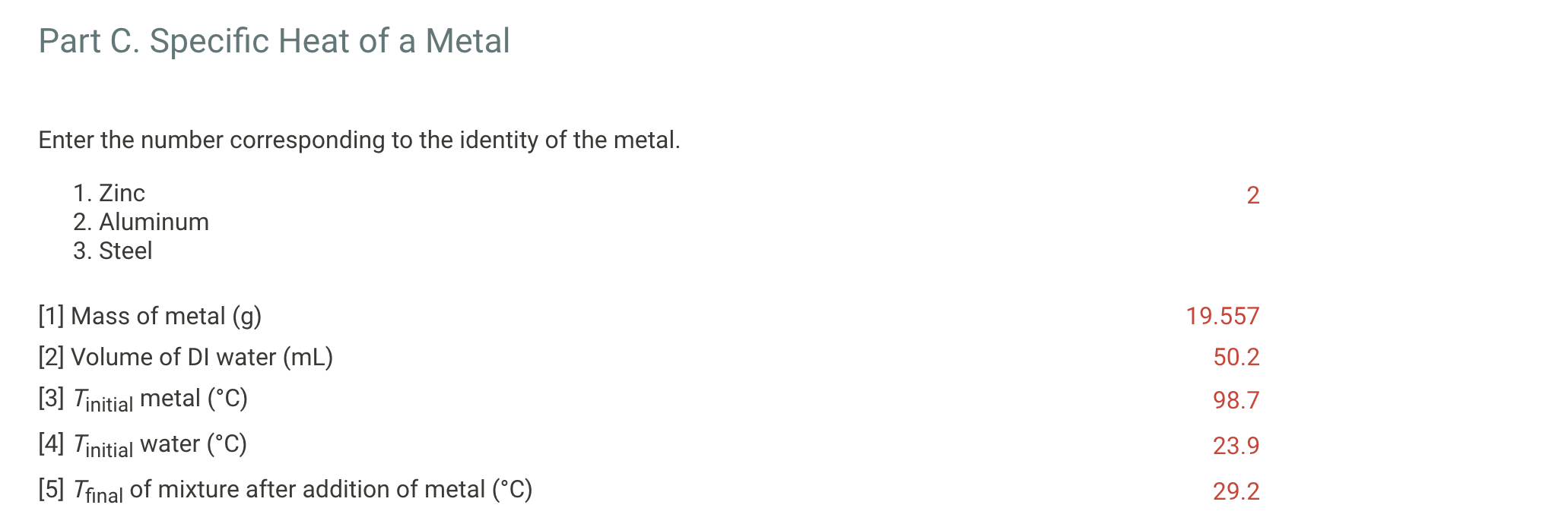 Solved Part A. Heat of Neutralization Table 1. Heat of | Chegg.com